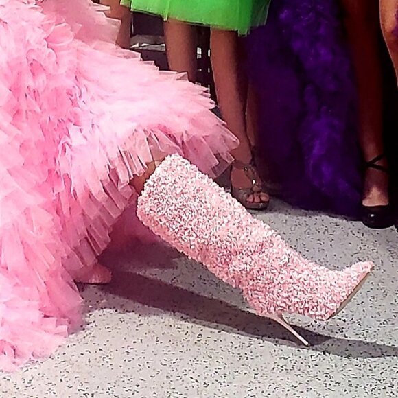 PINK TULLE BOOTS SIZE 10 - Picture 2 of 2